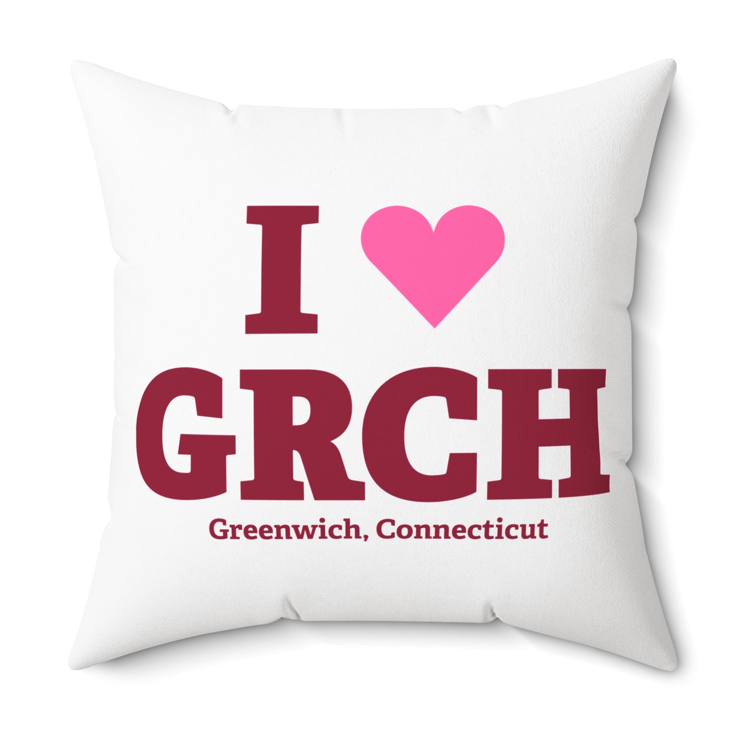 I Heart GRCH Spun Polyester Square Pillow