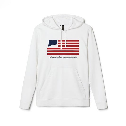 Mansfield Connecticut Flag adidas Unisex Fleece Hoodie