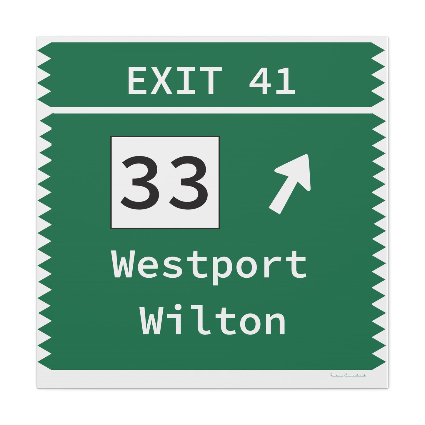 Vintage Merritt Parkway Exit 41 Sign Matte Canvas, Stretched, 1.25"