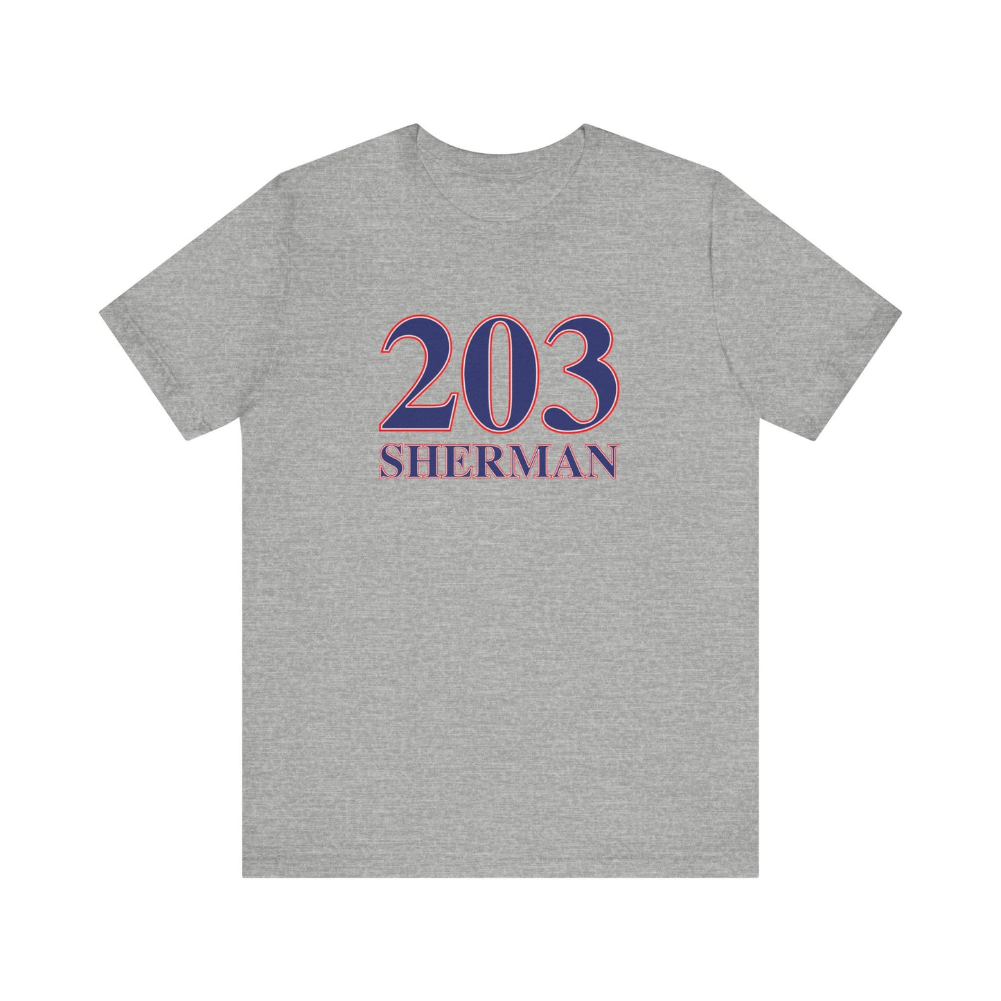 203 Sherman Red White & Blue Unisex Jersey Short Sleeve T-Shirt