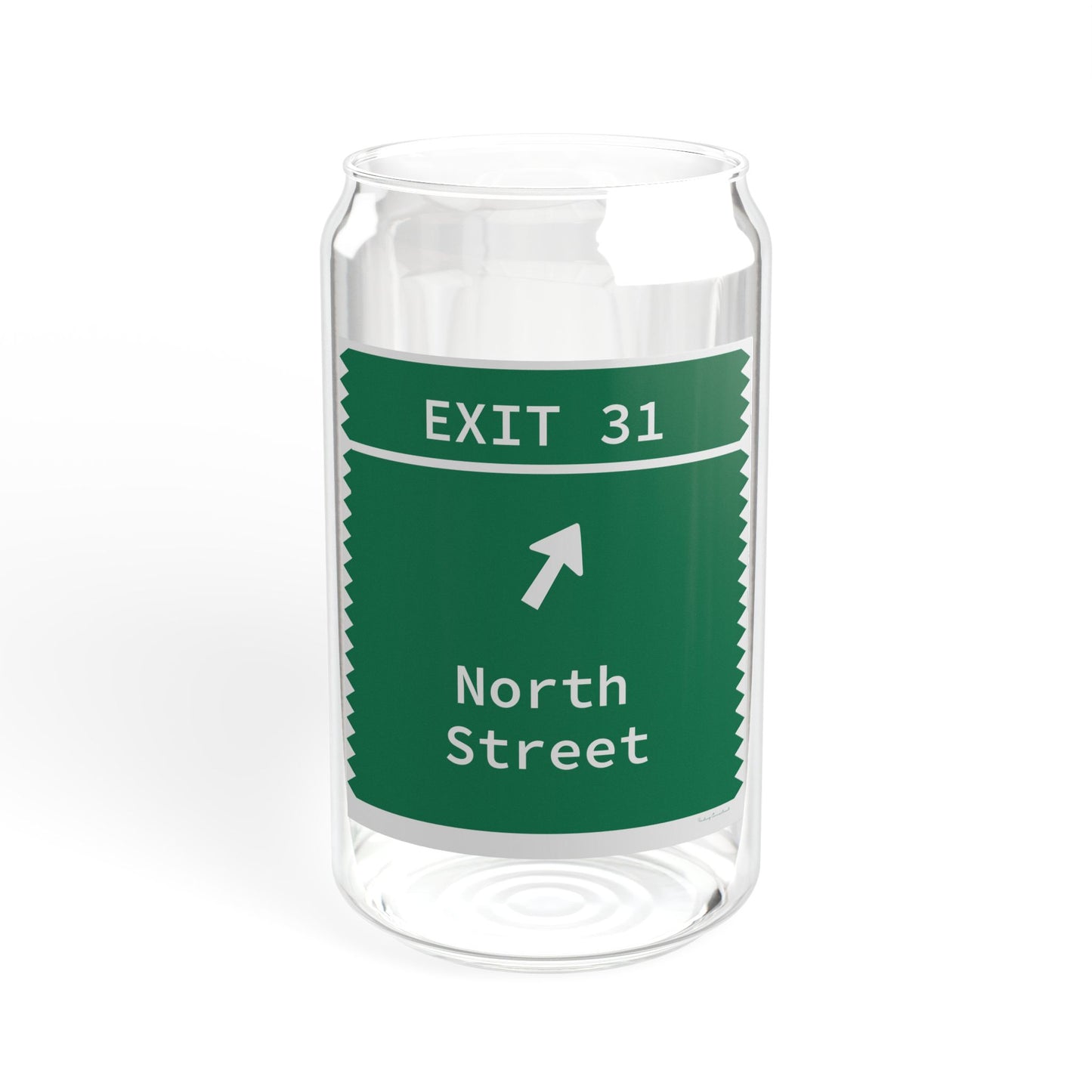 Vintage Merritt Parkway Exit 31 Sign Sipper Glass, 16oz