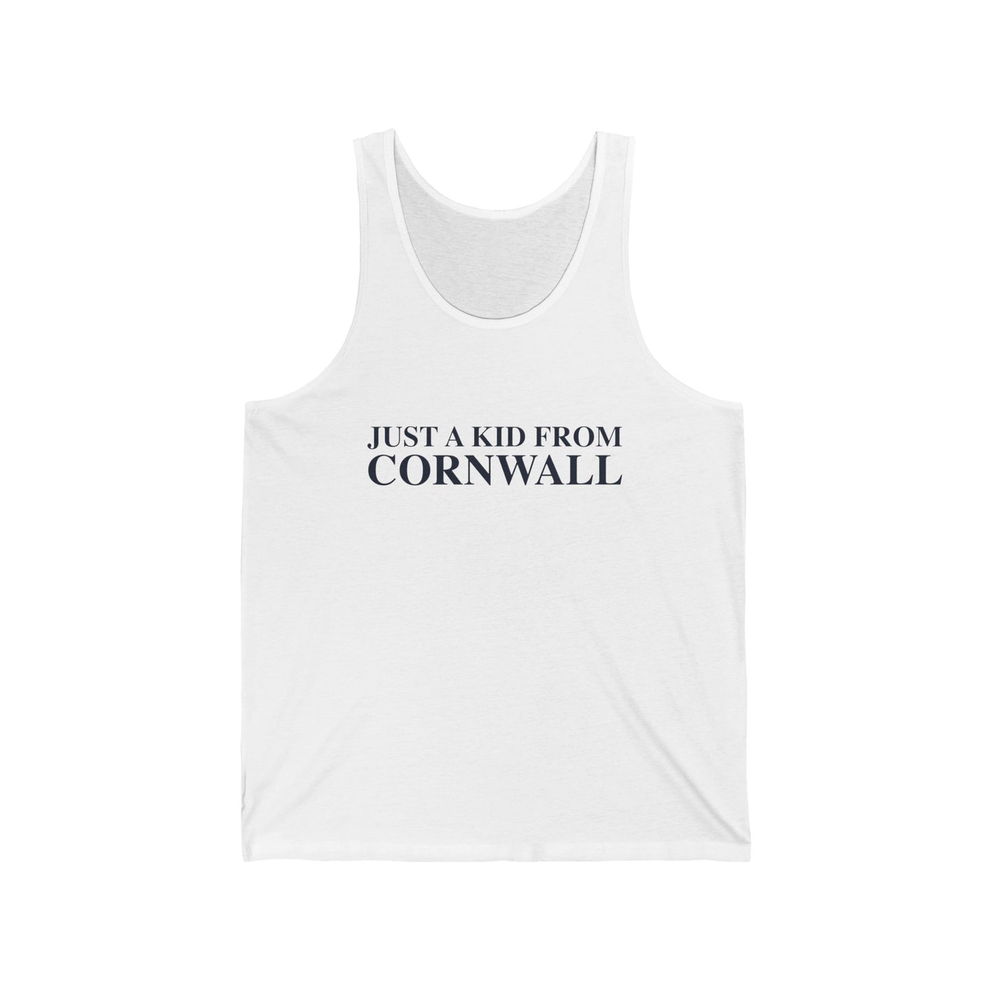 Just a kid from Cornwall Unisex Jersey Tank Top