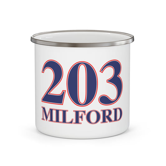203 Milford Red White & Blue Enamel Camping Mug