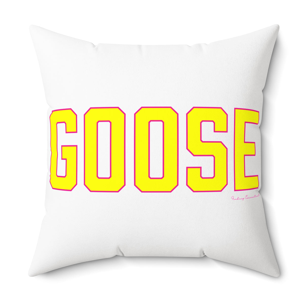 Goose Zip Code Yellow & Pink Spun Polyester Square Pillow