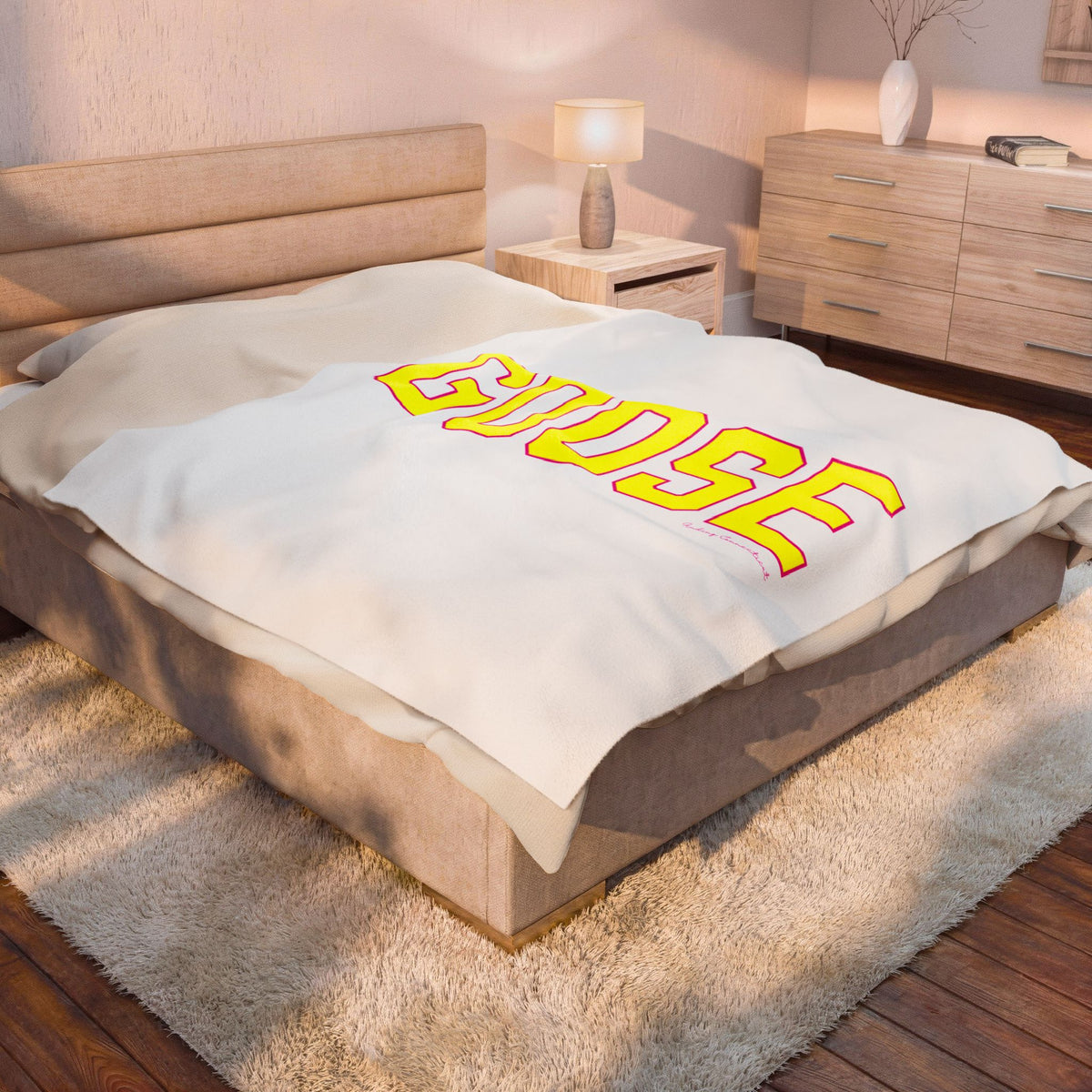 Goose Zip Code Velveteen Plush Blanket