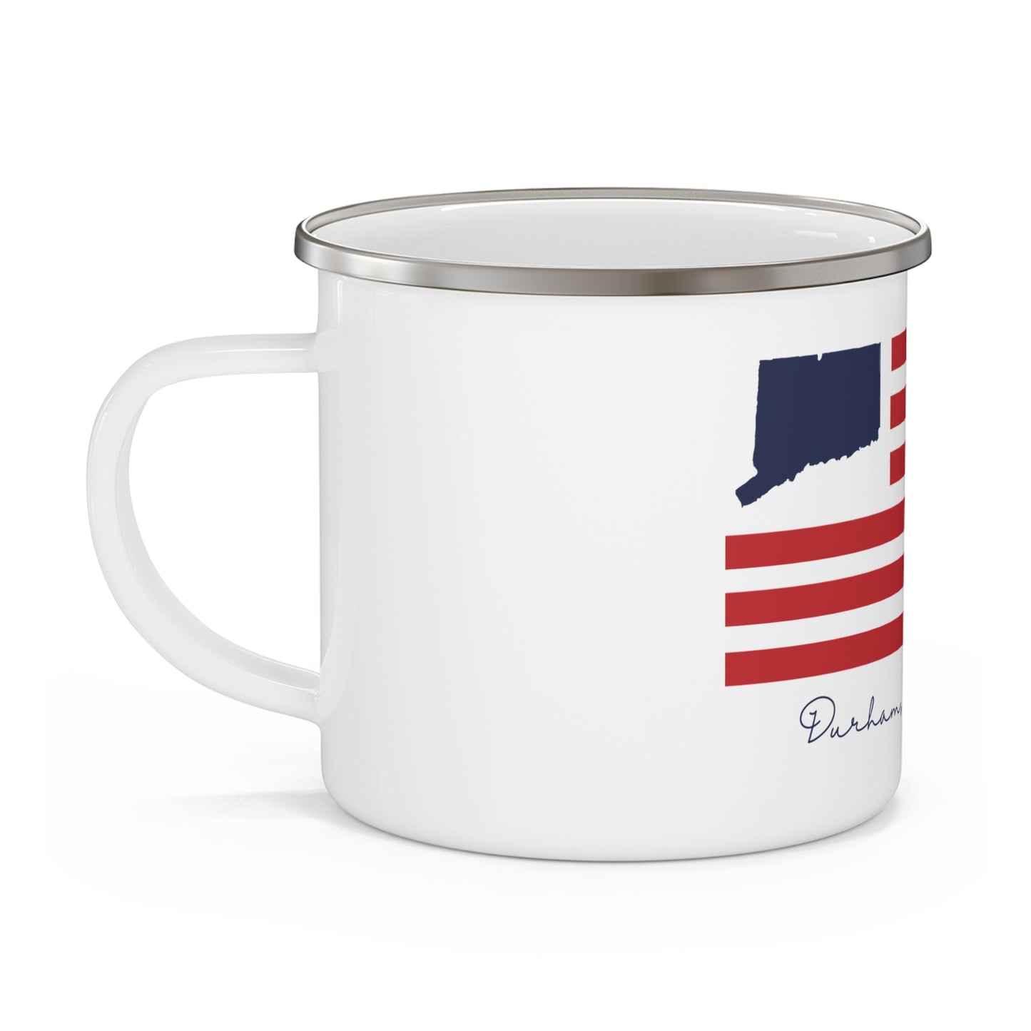 Durham Connecticut Flag Enamel Camping Mug