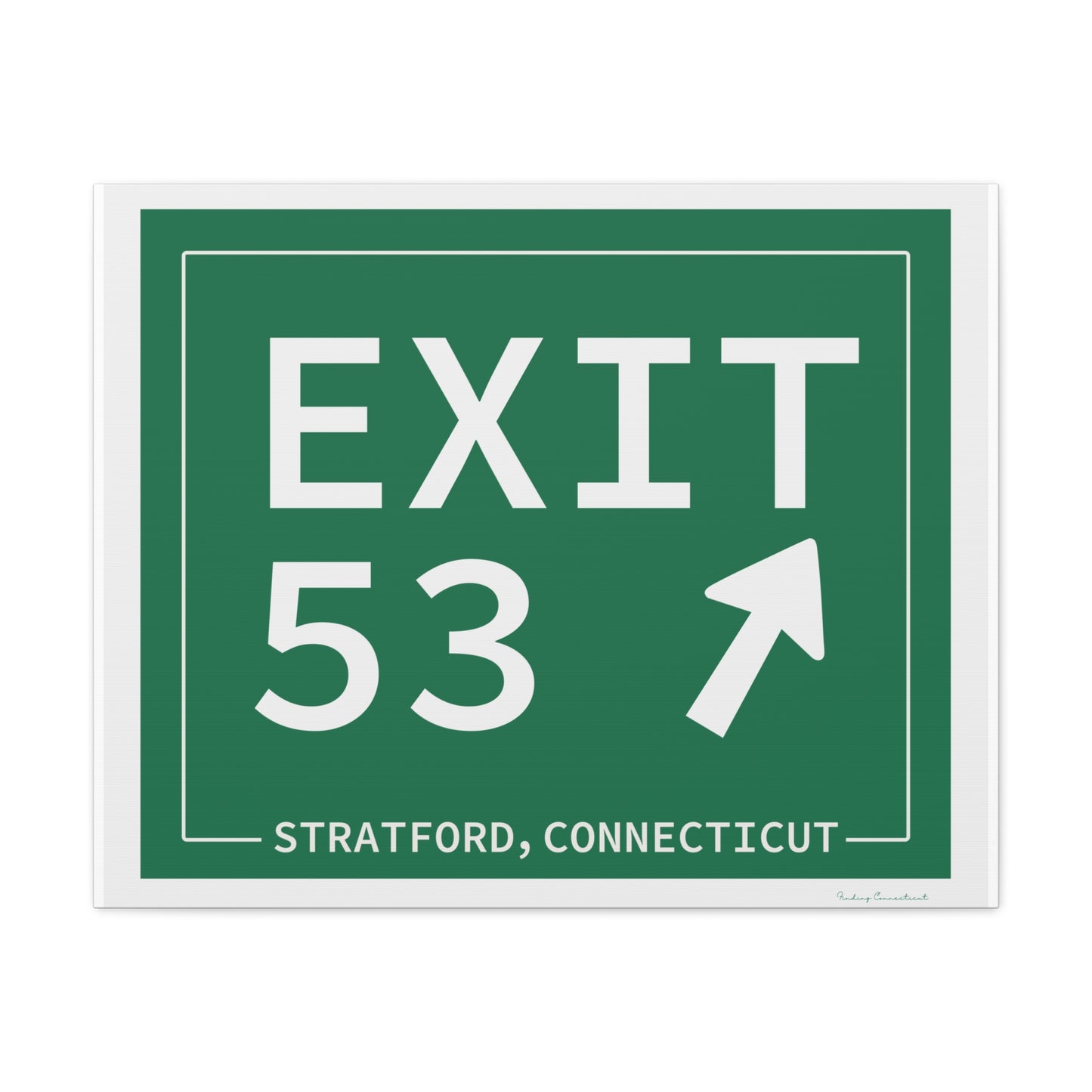 Vintage Exit 53 Merritt Parkway Sign Matte Canvas, Stretched, 1.25"