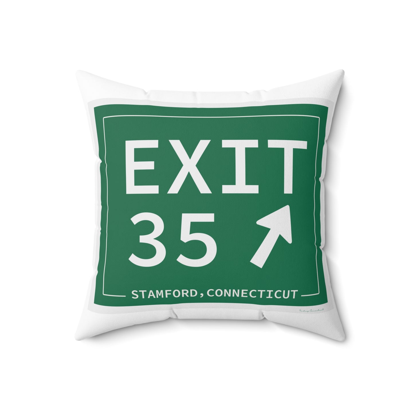 Vintage Exit 35 Merritt Parkway Sign Spun Polyester Square Pillow