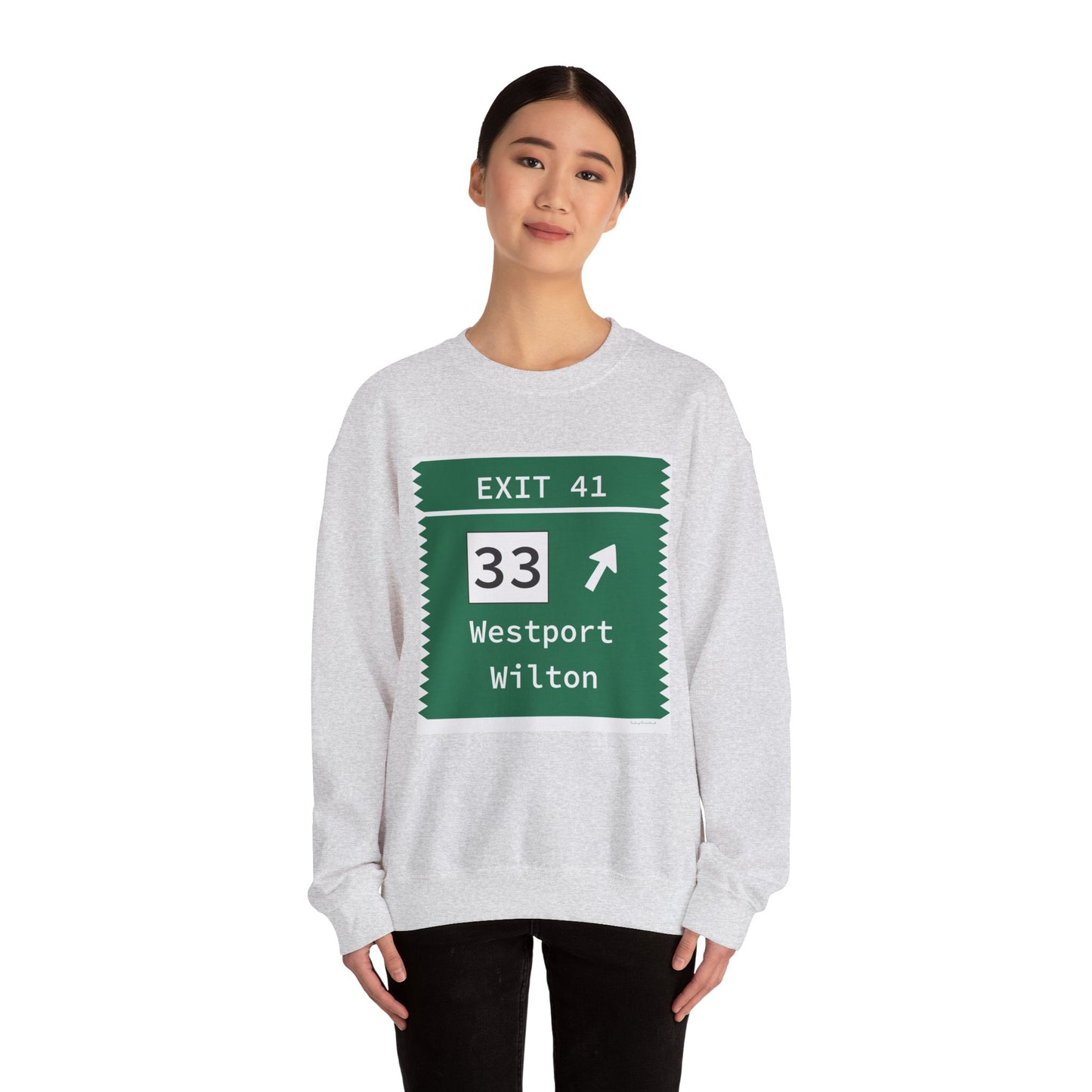 Vintage Merritt Parkway Exit 41 Sign Unisex Heavy Blend™ Crewneck Sweatshirt
