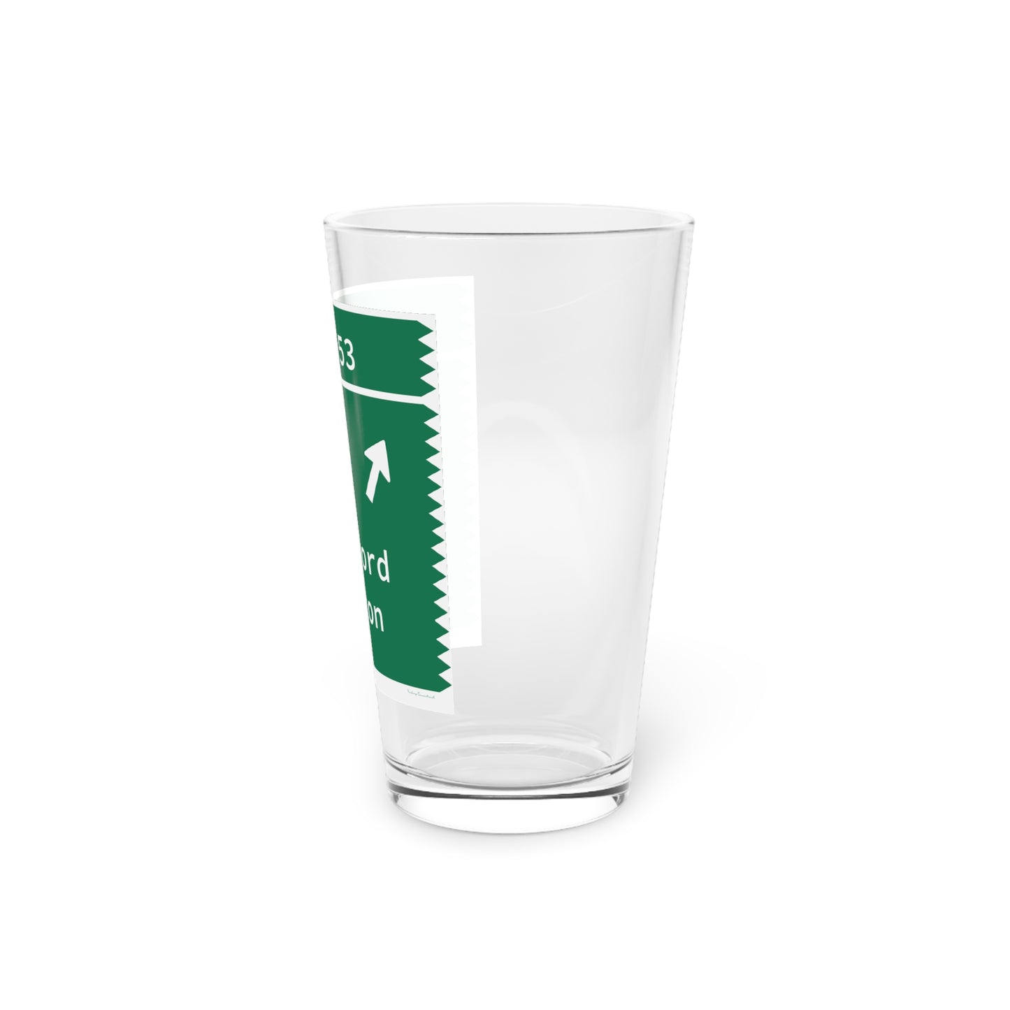 Vintage Merritt Parkway Exit 53 Sign Pint Glass, 16oz