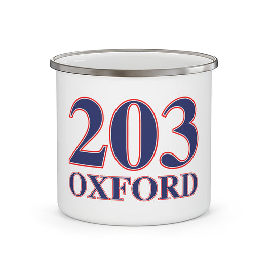 203 Oxford Red White & Blue Enamel Camping Mug