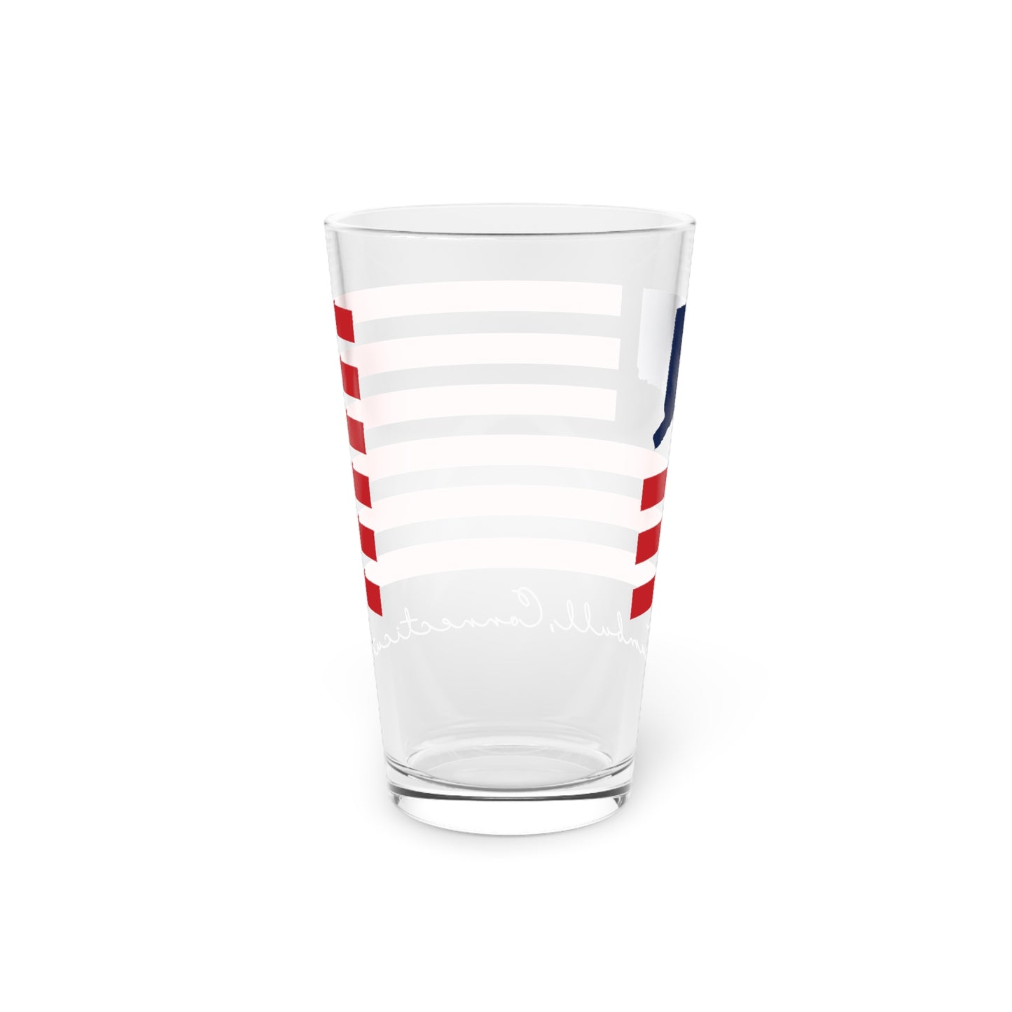 Trumbull Connecticut Flag Pint Glass, 16oz