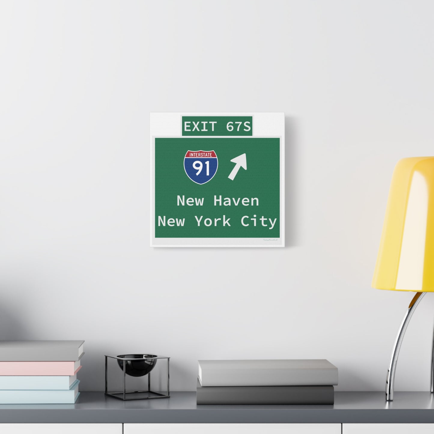 Vintage WCP Exit 67S Sign Matte Canvas, Stretched, 1.25"