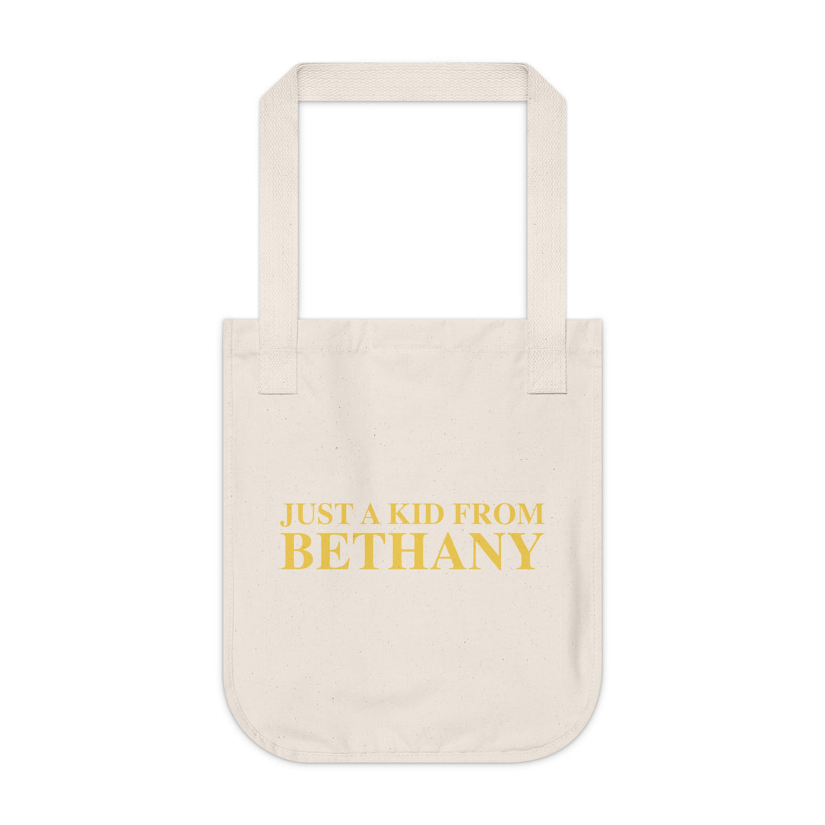 Just a kid from Bethany Organic Canvas Tote Bag