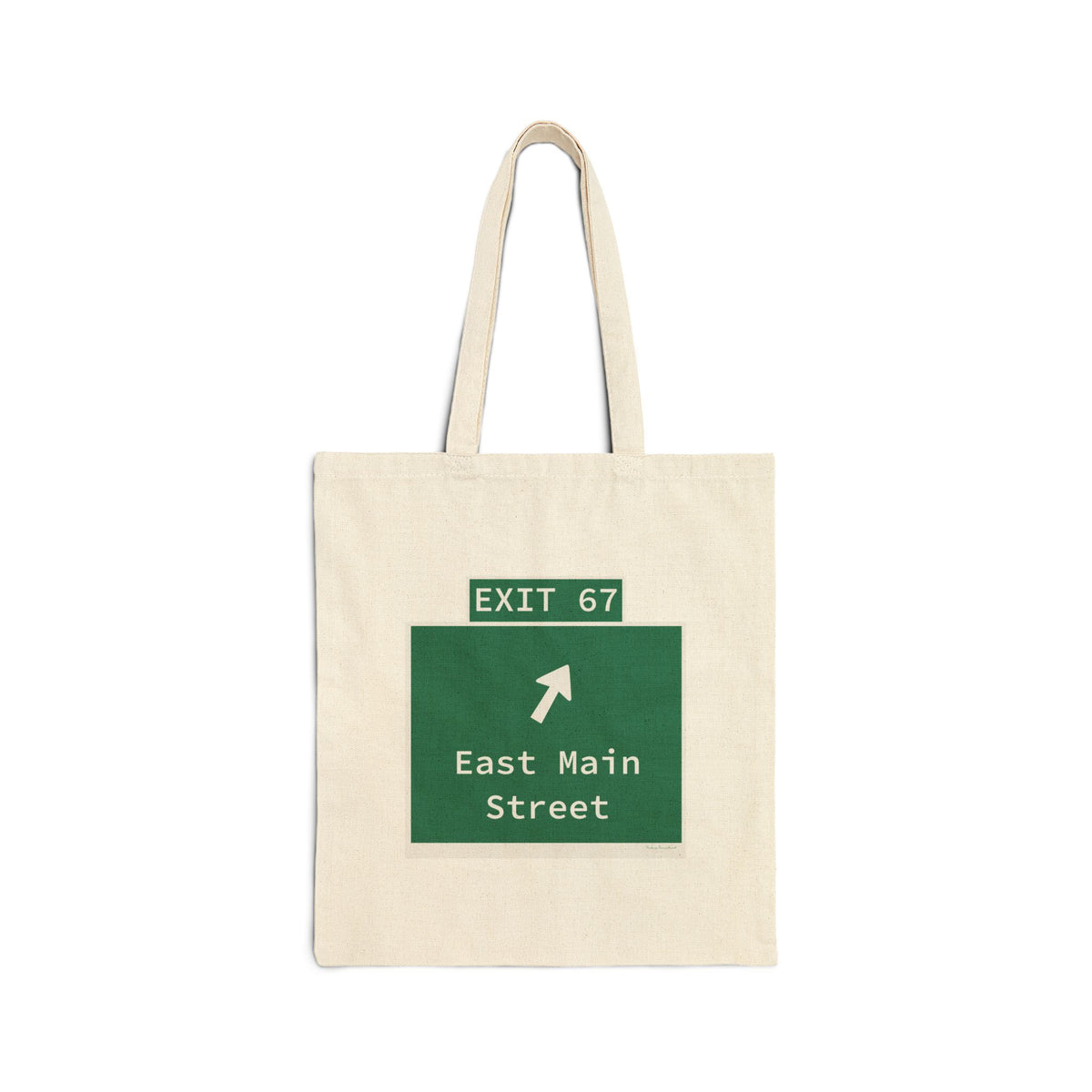 Vintage WCP Exit 67 Sign Cotton Canvas Tote Bag