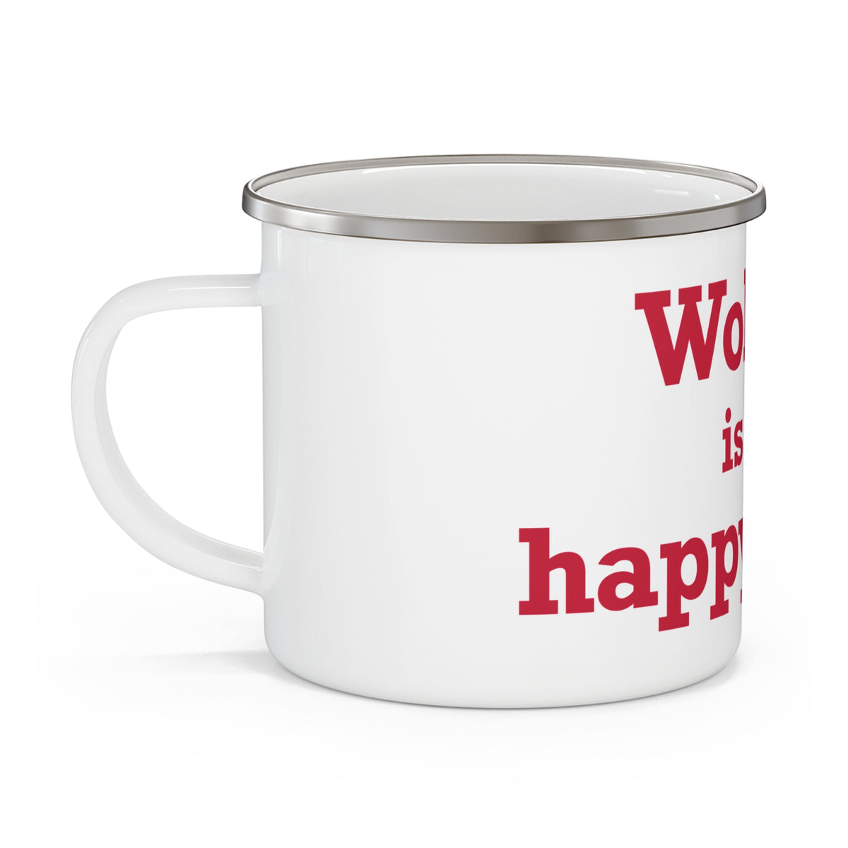 Wolcott is My Happy Place Enamel Camping Mug