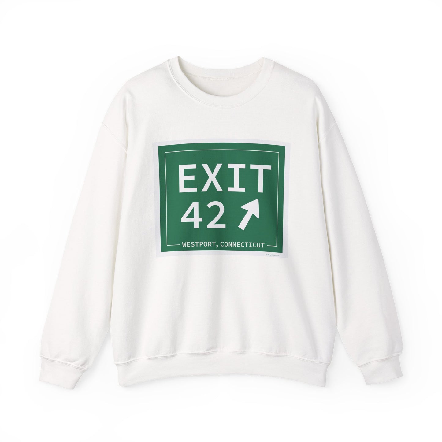 Vintage Exit 42 Merritt Parkway Sign Unisex Heavy Blend™ Crewneck Sweatshirt