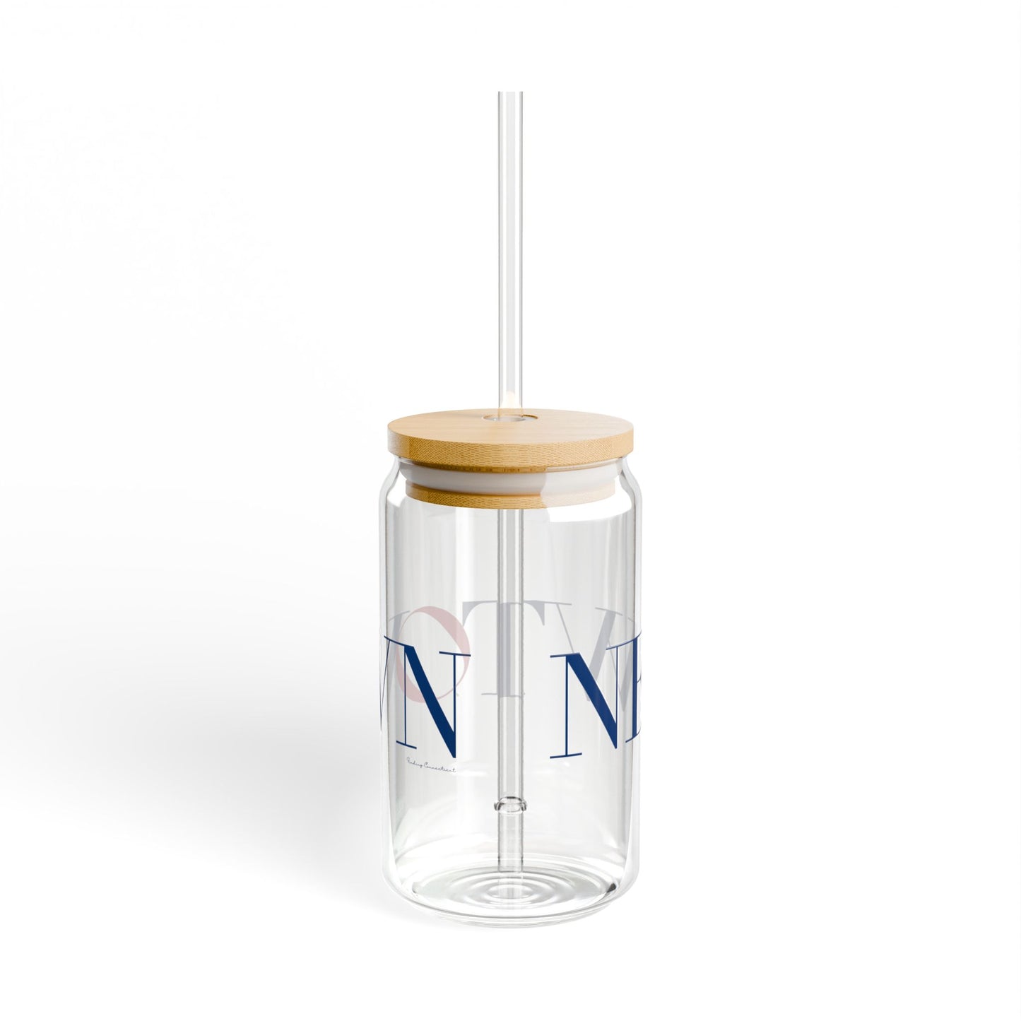 41 Tilt Newtown Glass Can with Straw and Lid, 16oz