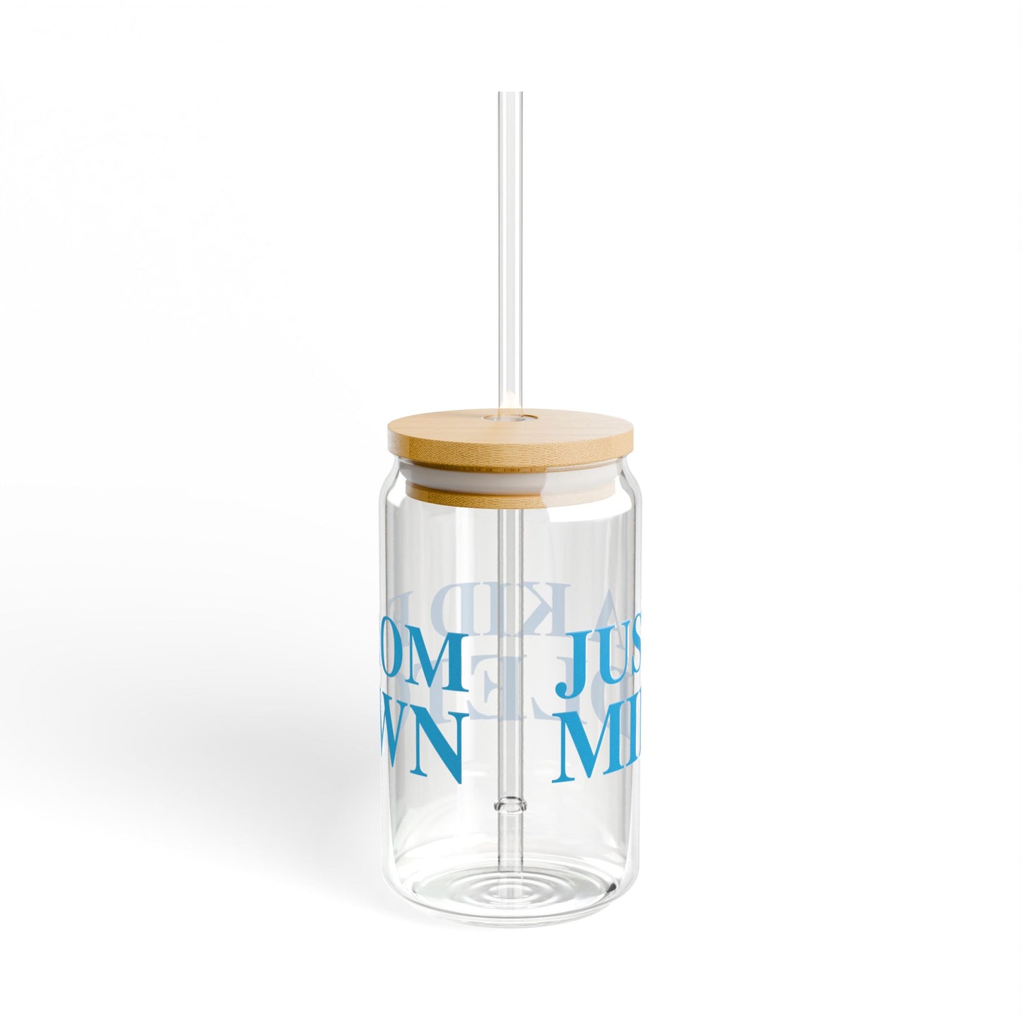 Just a kid from Middletown Glass Can with Straw and Lid, 16oz