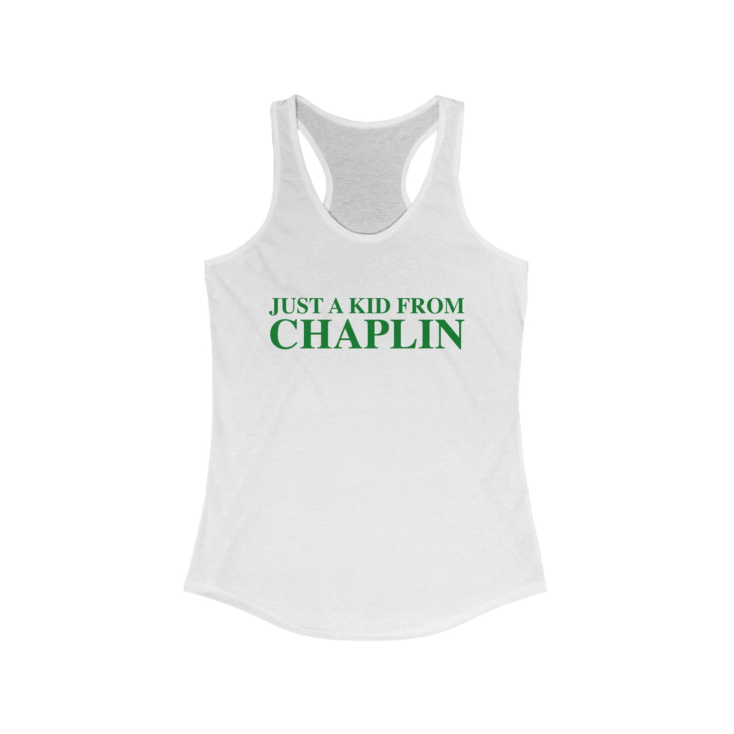 Just a kid from Chaplin Women's Ideal Racerback Tank Top