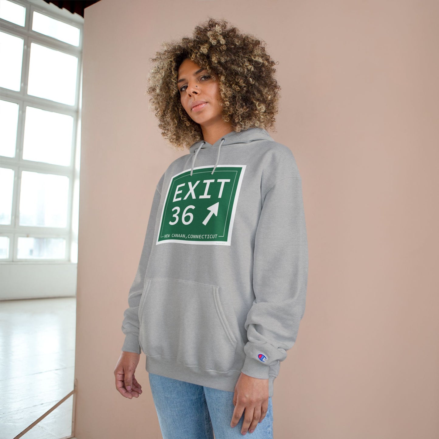 Vintage Exit 36 Merritt Parkway Sign Champion Hoodie