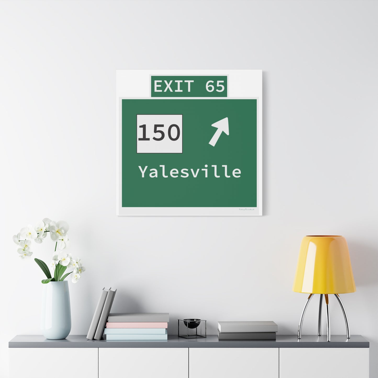 Vintage WCP Exit 65 Sign Matte Canvas, Stretched, 1.25"