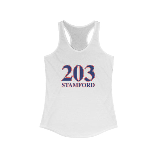 203 Stamford Red,White & Blue Women's Ideal Racerback Tank Top