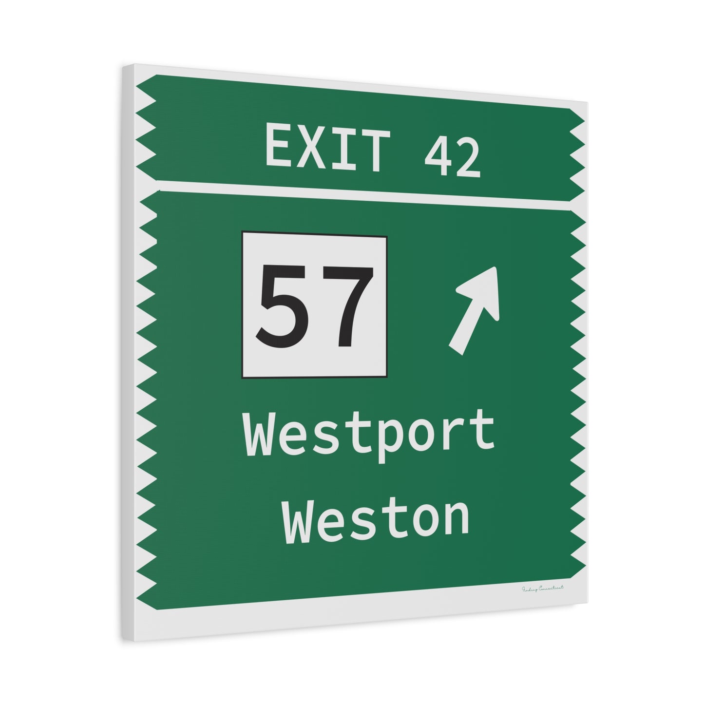 Vintage Merritt Parkway Exit 42 Sign Matte Canvas, Stretched, 1.25"