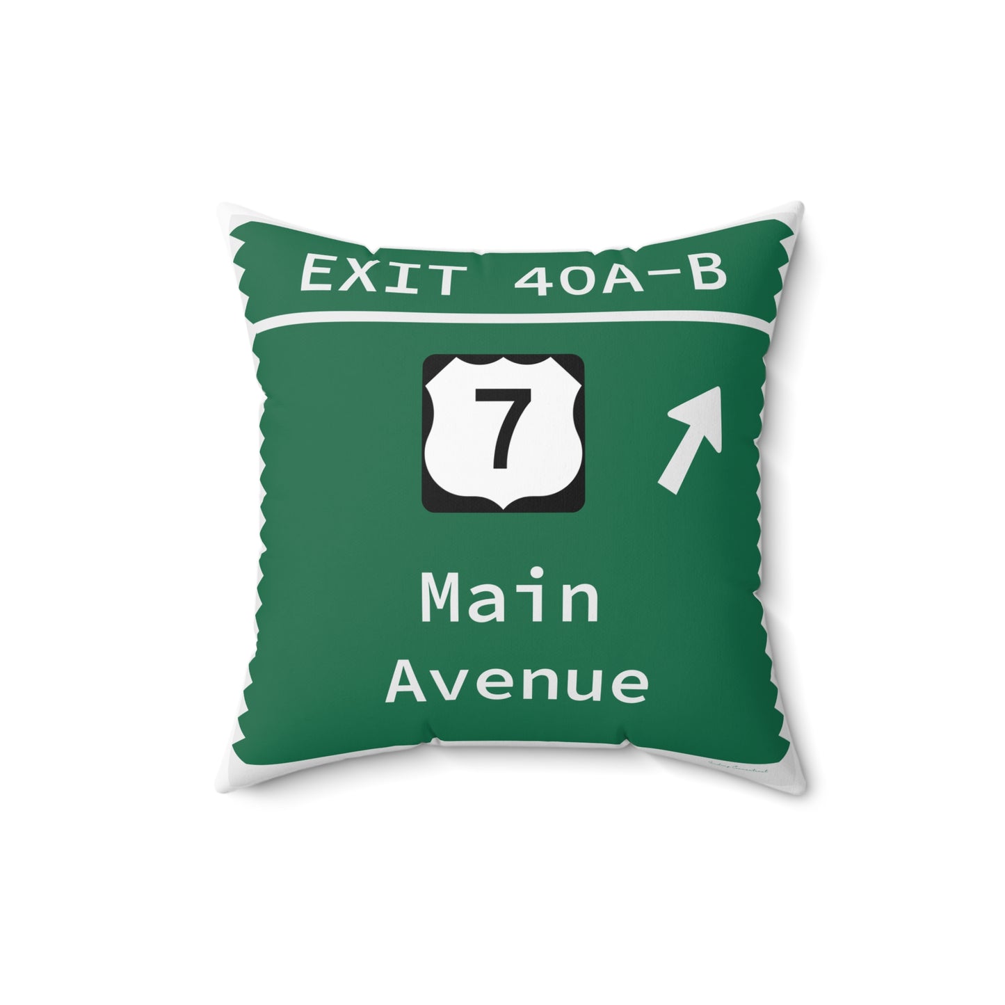 Vintage Merritt Parkway Exit 40 A-B Sign Spun Polyester Square Pillow