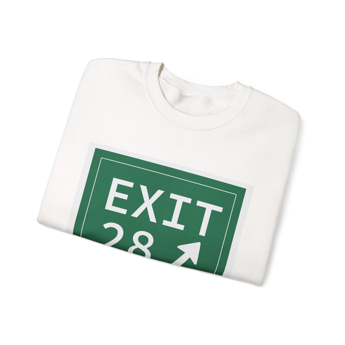 Vintage Exit 28 Merritt Parkway Sign Unisex Heavy Blend™ Crewneck Sweatshirt
