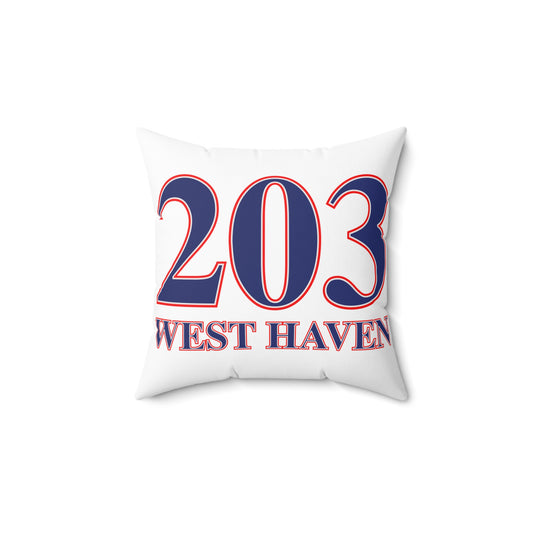 203 West Haven Red White & Blue Spun Polyester Square Pillow