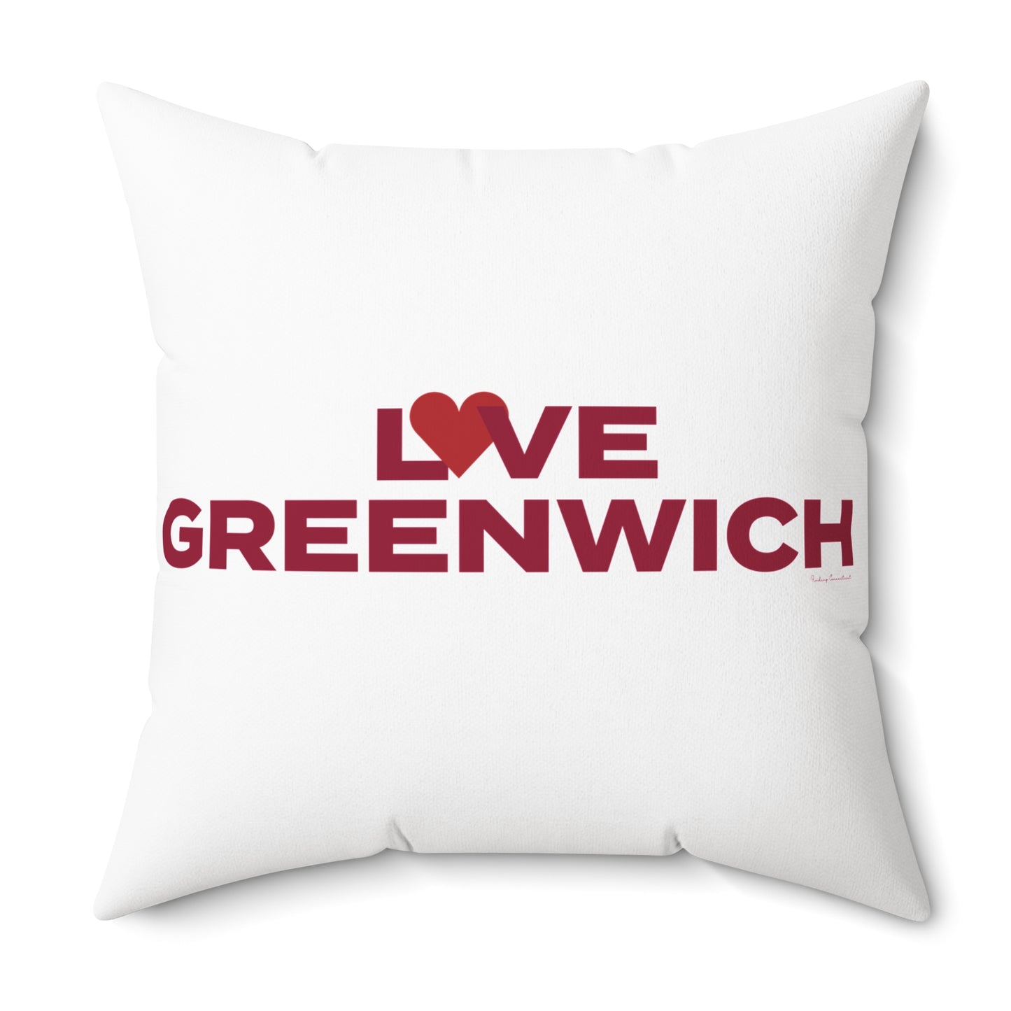 Love Greenwich Spun Polyester Square Pillow