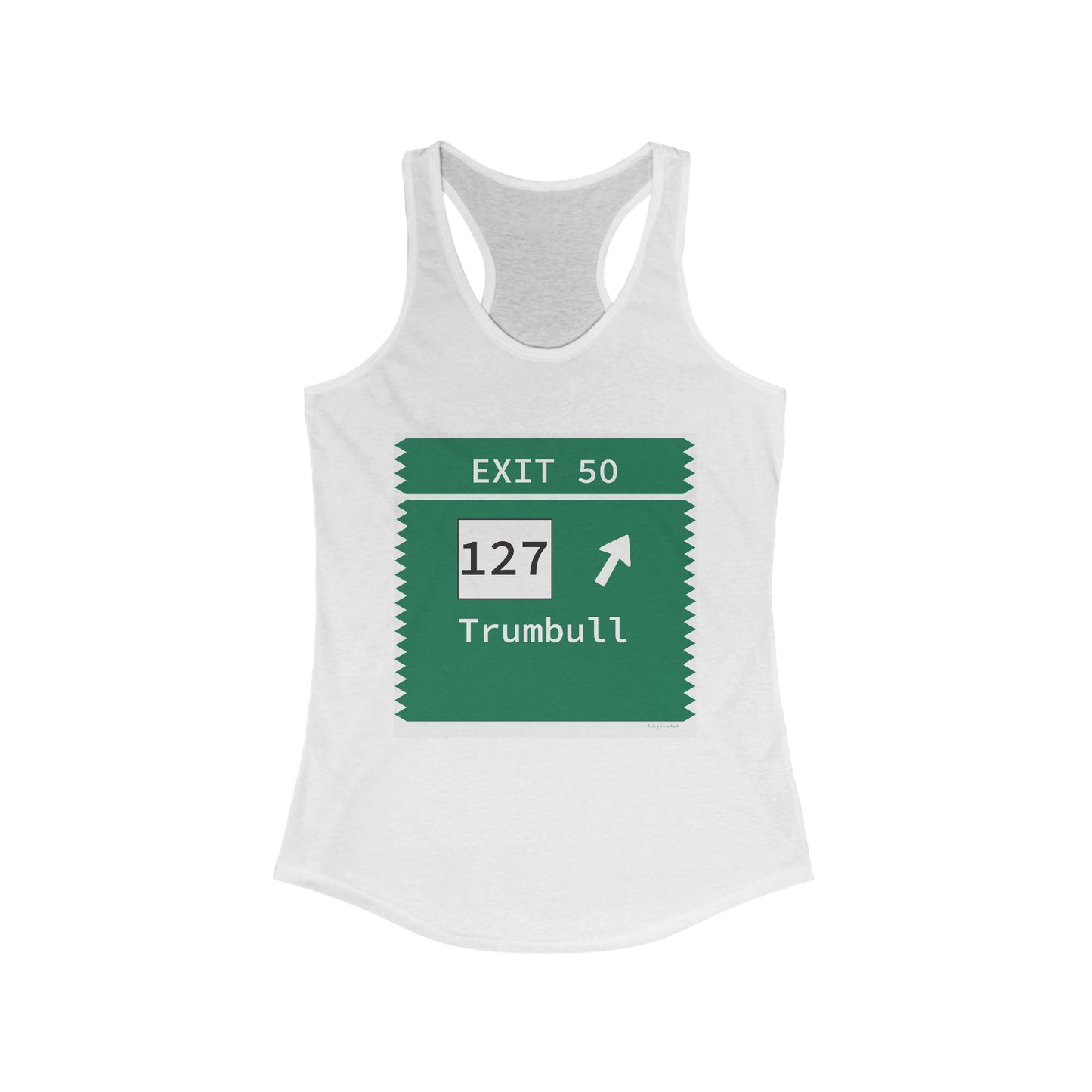 Vintage Merritt Parkway Exit 50 Sign Women's Ideal Racerback Tank Top