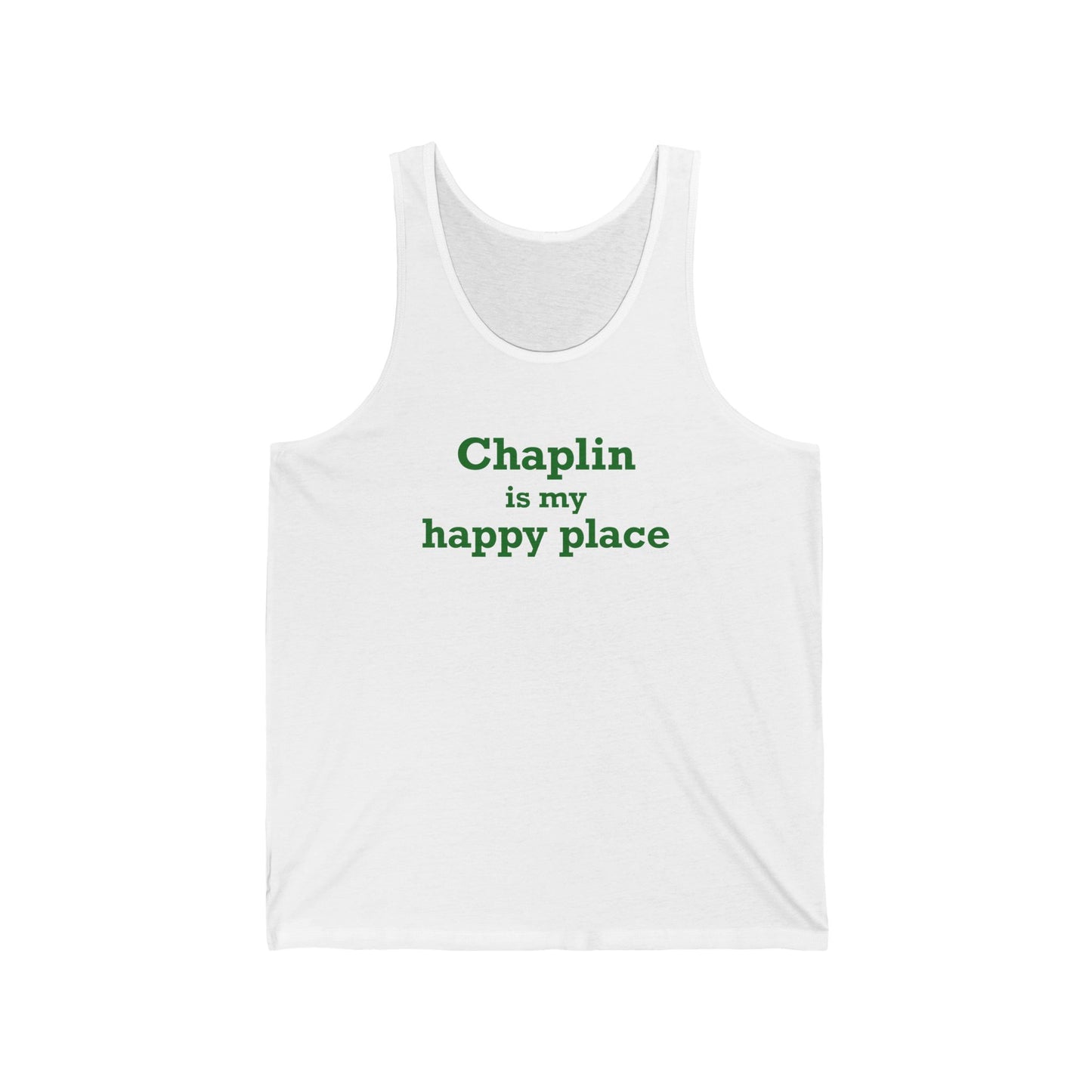 Chaplin is My Happy Place Unisex Jersey Tank Top