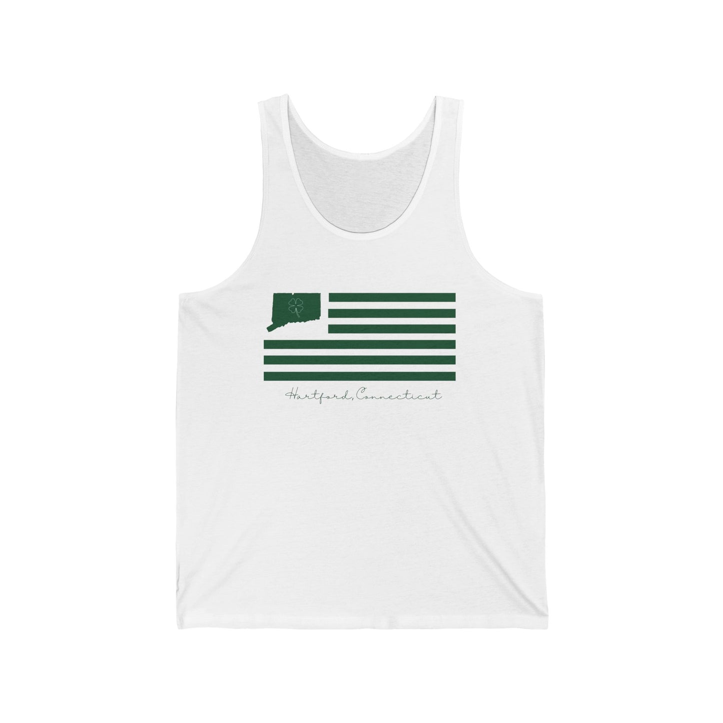 Hartford Connecticut St. Patrick’s Day Flag Unisex Jersey Tank Top