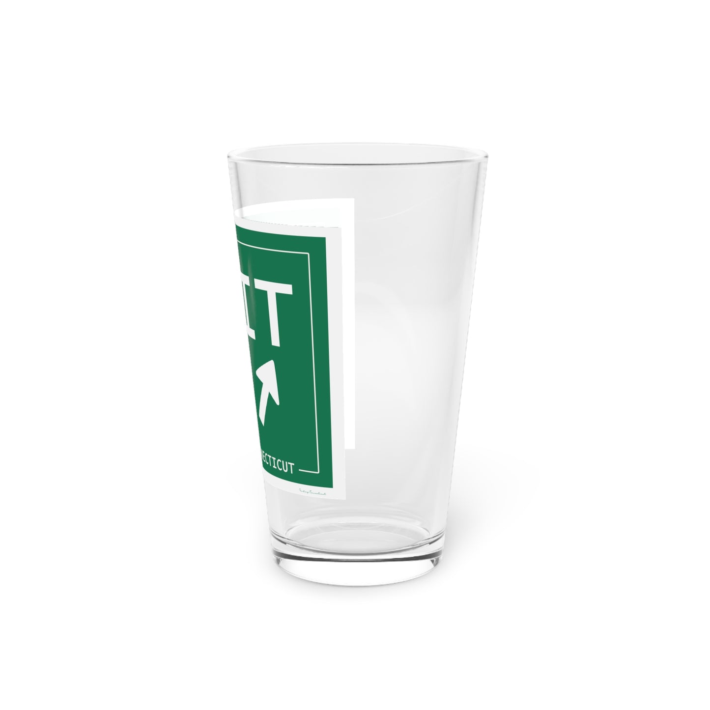 Vintage Exit 42 Merritt Parkway Sign Pint Glass, 16oz