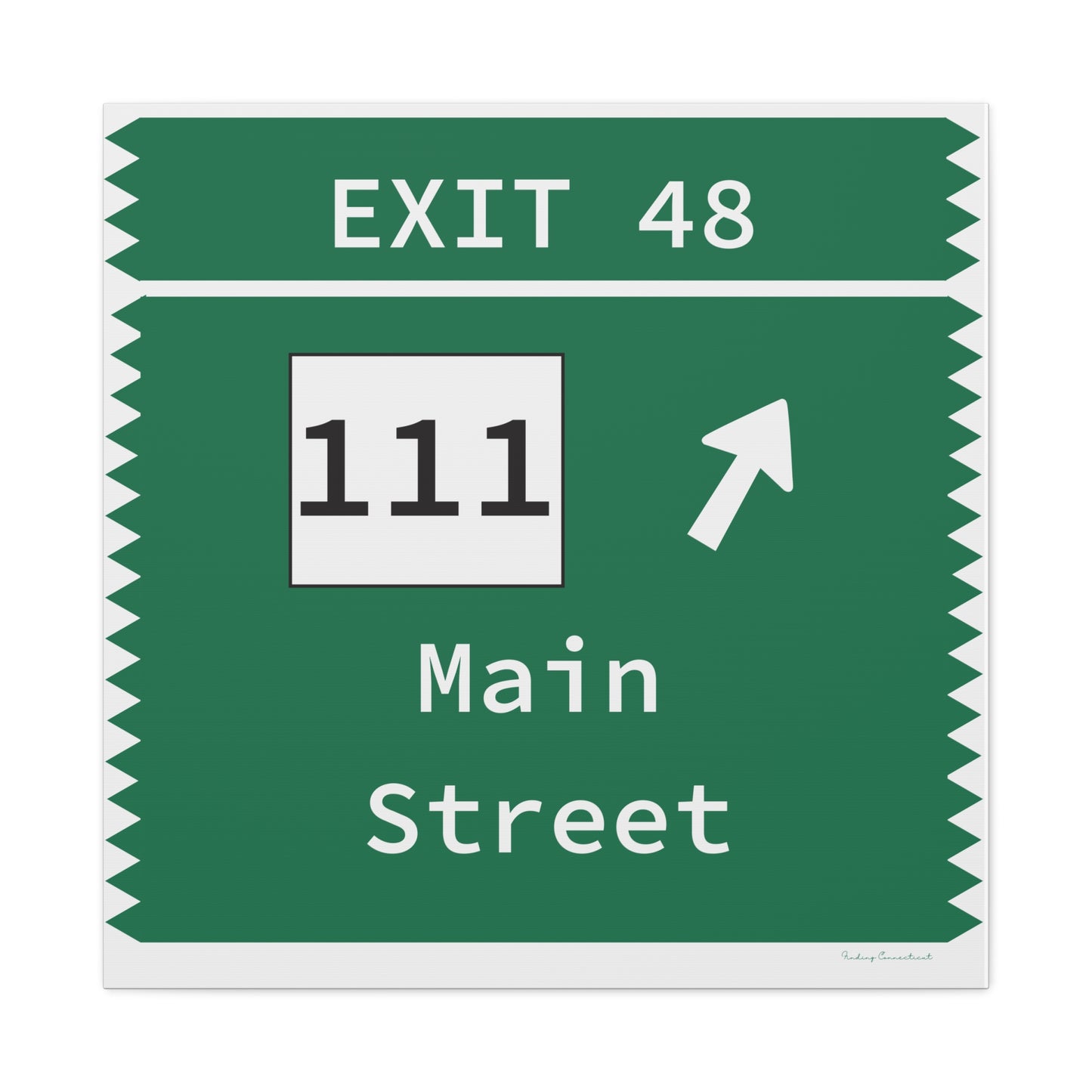 Vintage Merritt Parkway Exit 48 Sign Matte Canvas, Stretched, 1.25"
