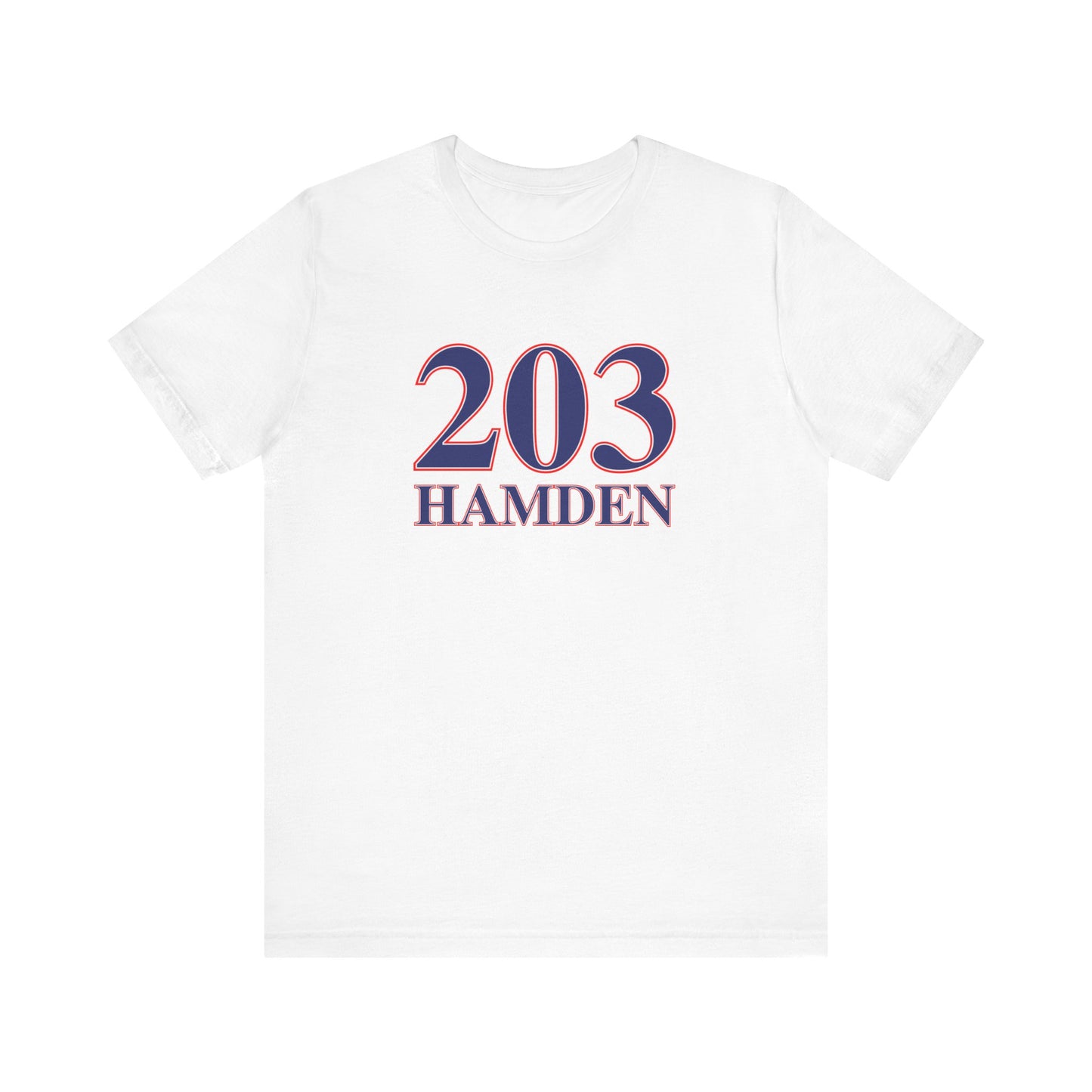203 Hamden Red White & Blue Unisex Jersey Short Sleeve T-Shirt