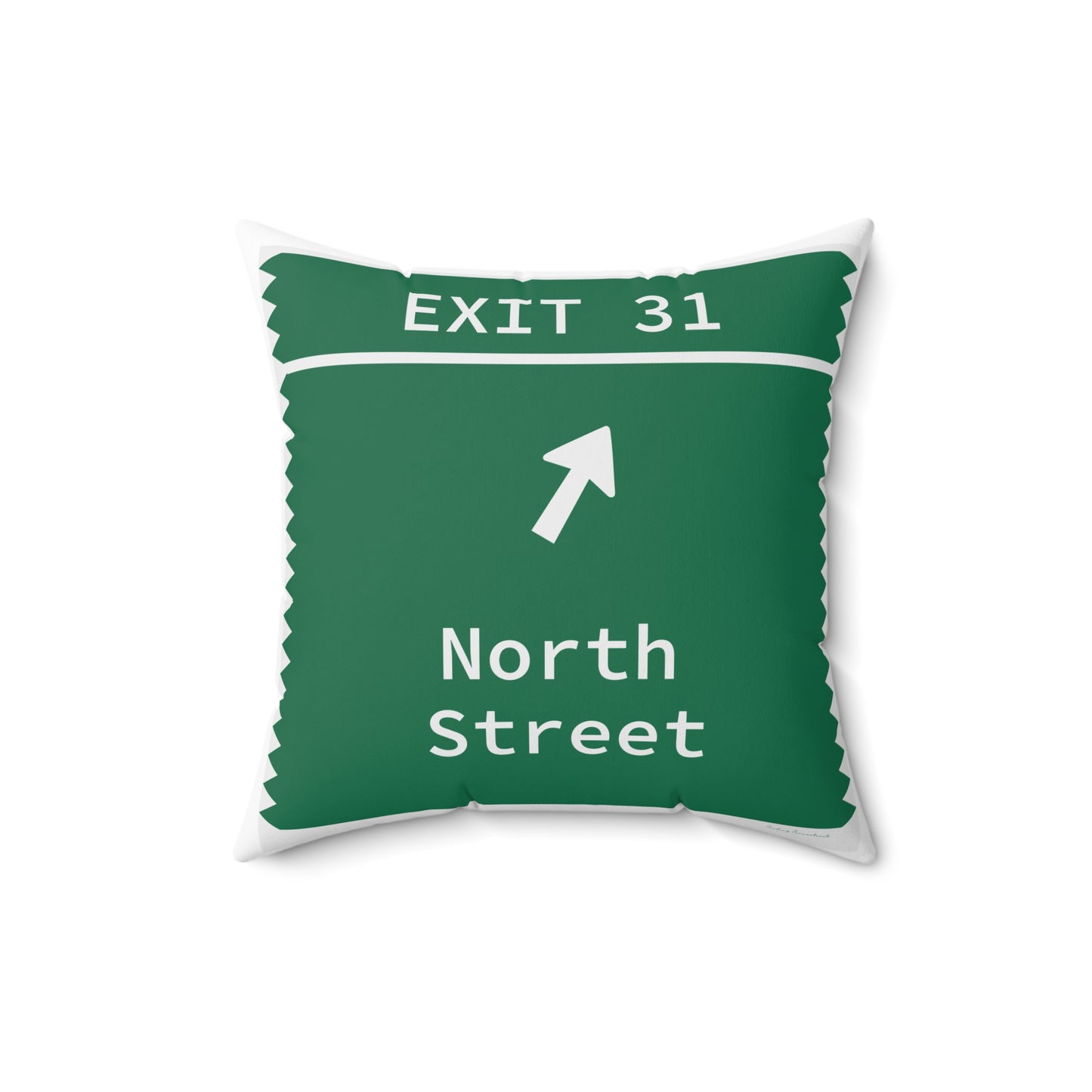 Vintage Merritt Parkway Exit 31 Sign Spun Polyester Square Pillow