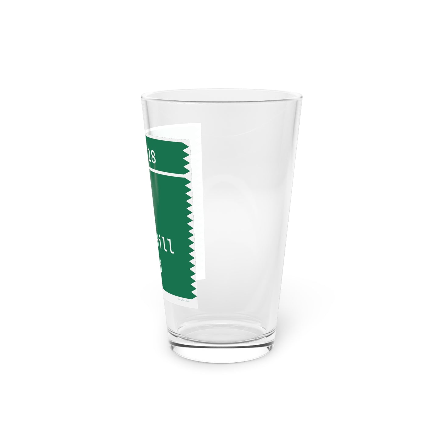 Vintage Merritt Parkway Exit 28 Sign Pint Glass, 16oz