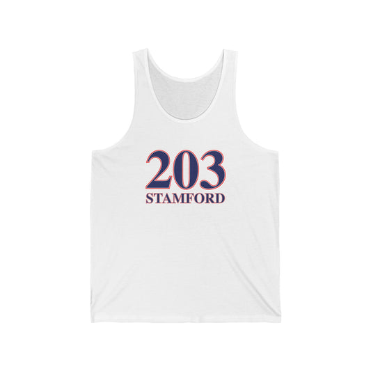 203 Stamford Red, White & Blue Unisex Jersey Tank Top