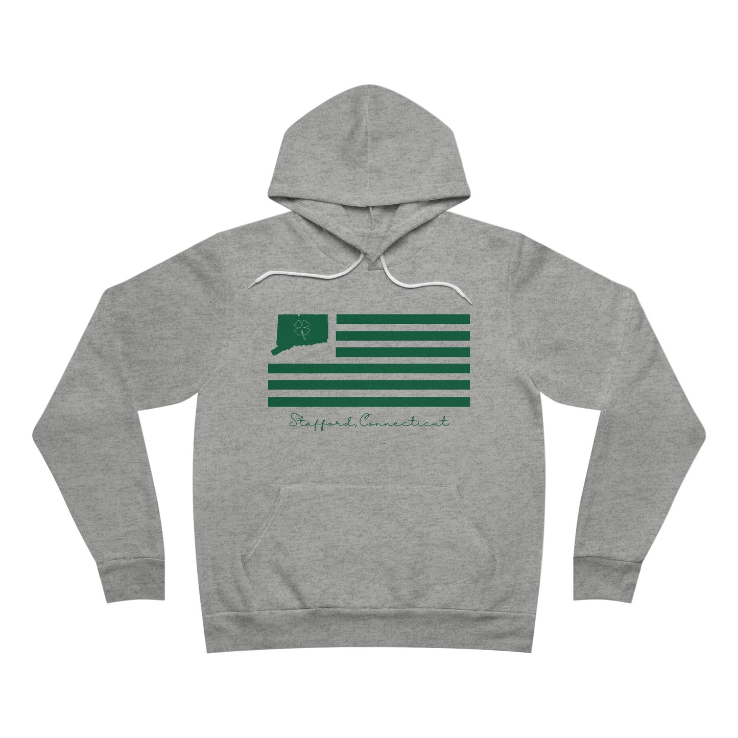 Stafford Connecticut St. Patrick’s Day Flag Unisex Sponge Fleece Pullover Hoodie