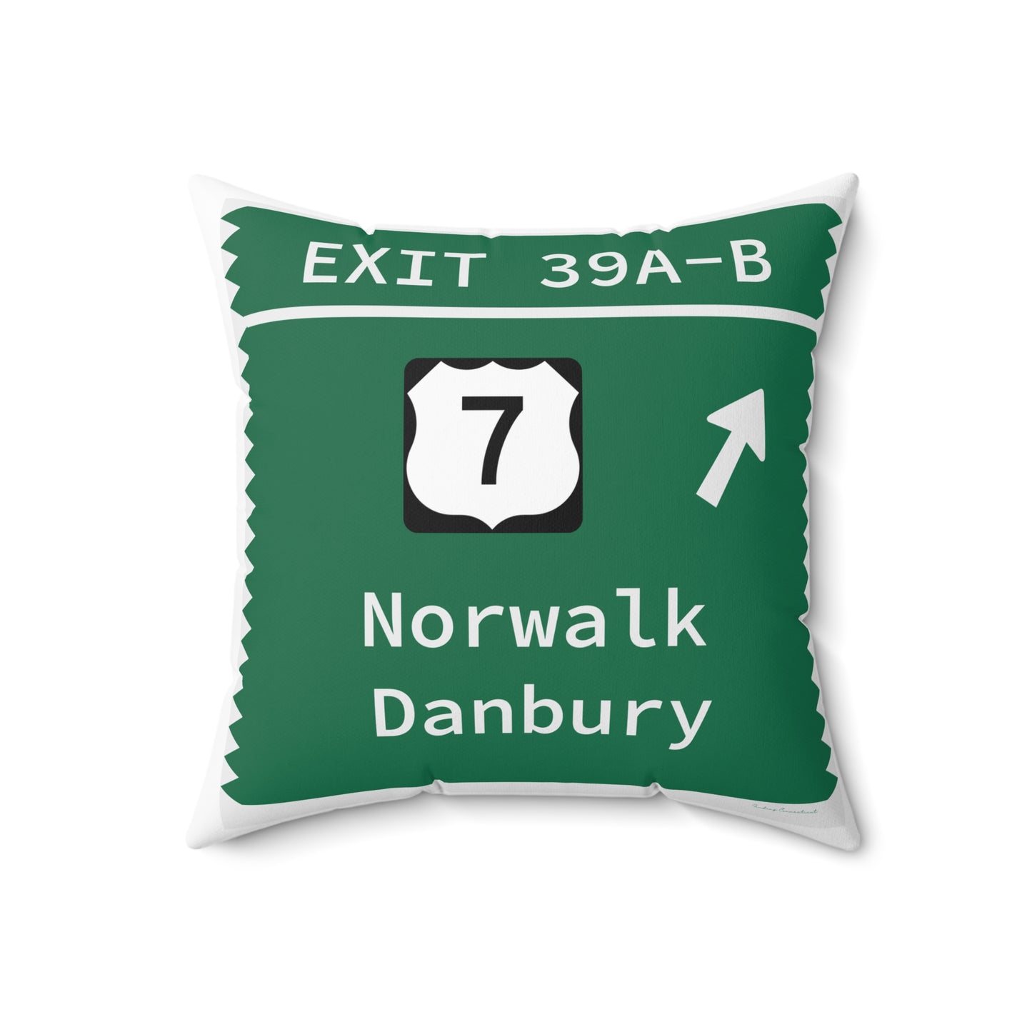 Vintage Merritt Parkway Exit 39 A-B Sign Spun Polyester Square Pillow