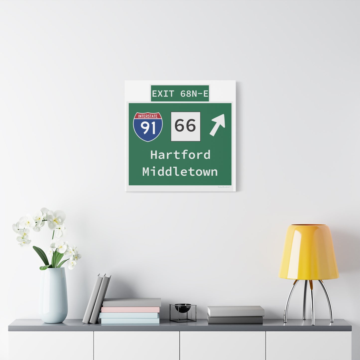 Vintage WCP Exit 68-NE Sign Matte Canvas, Stretched, 1.25"