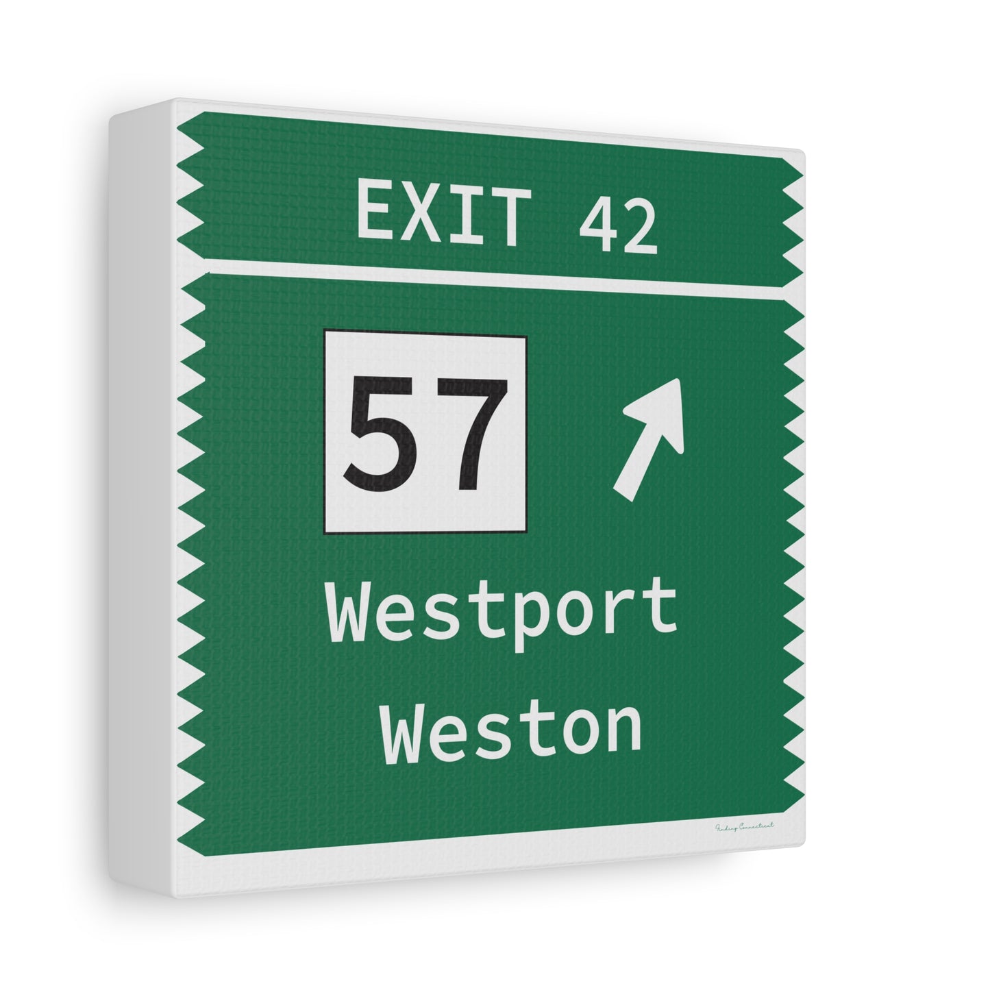 Vintage Merritt Parkway Exit 42 Sign Matte Canvas, Stretched, 1.25"