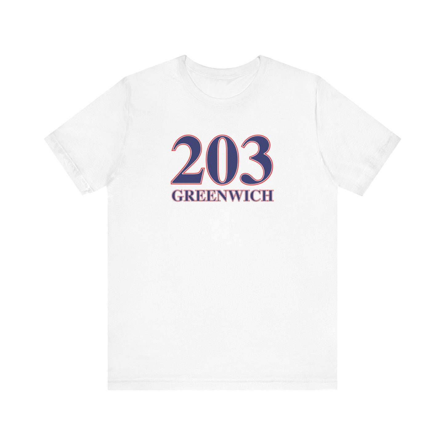 203 Greenwich Red, White & Blue Unisex Jersey Short Sleeve T-Shirt