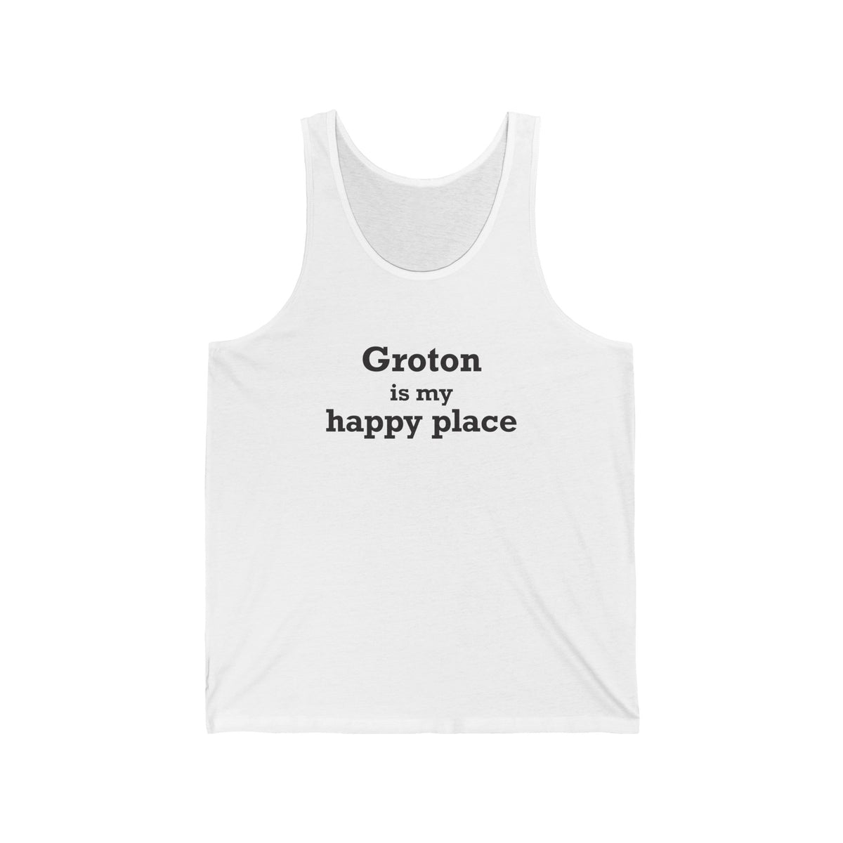 Groton is My Happy Place
Unisex Jersey Tank Top
