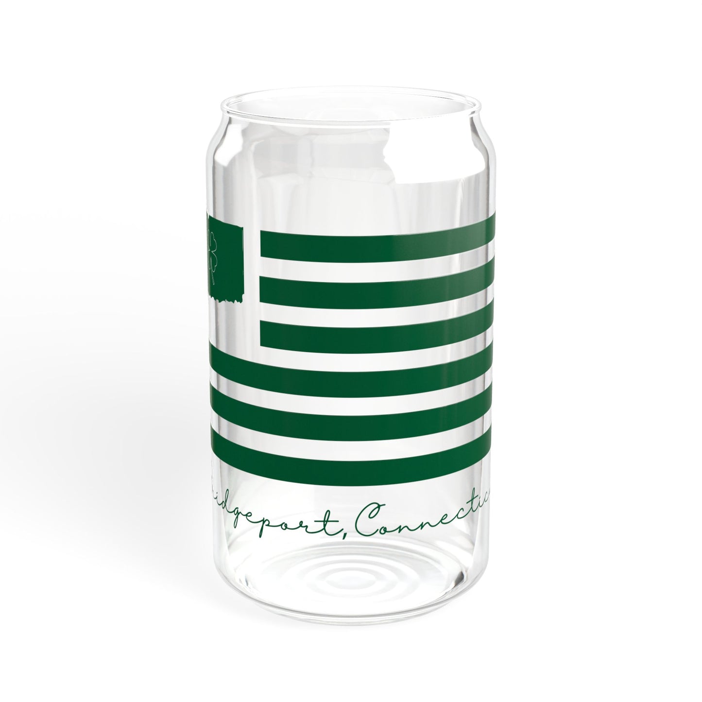 Bridgeport Connecticut St Patrick's Day Flag Sipper Glass, 16oz