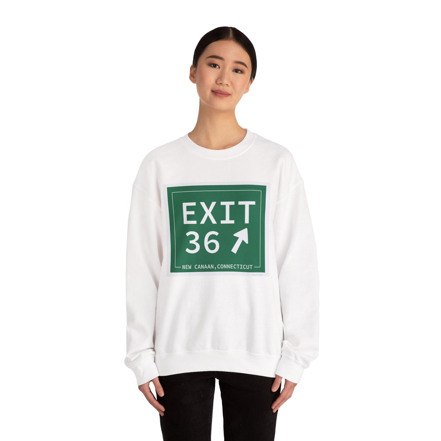 Vintage Exit 36 Merritt Parkway Sign Unisex Heavy Blend™ Crewneck Sweatshirt