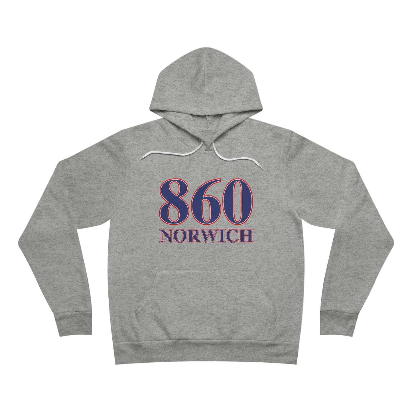 860 Norwich Red White & Blue Unisex Sponge Fleece Pullover Hoodie